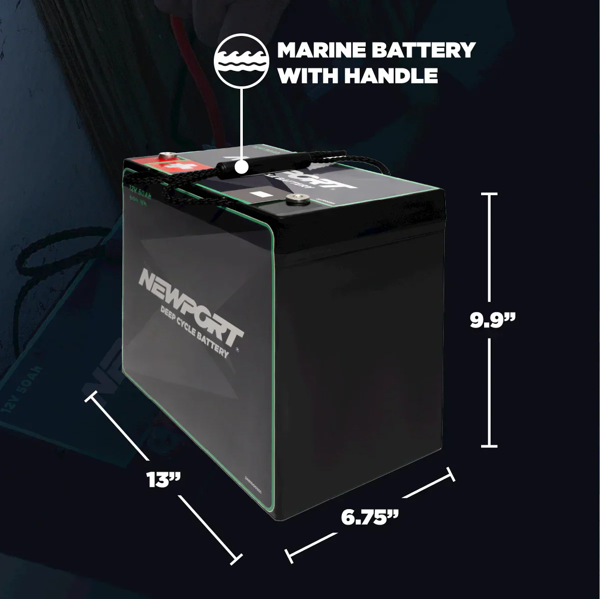 12V 50Ah Deep Cycle Marine Battery - Image 13